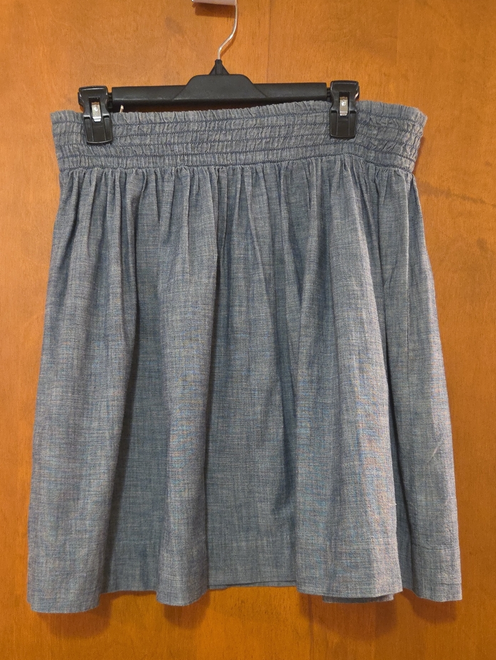 Banana Republic Chambray Smocked Waist Skirt - Light Blue 6